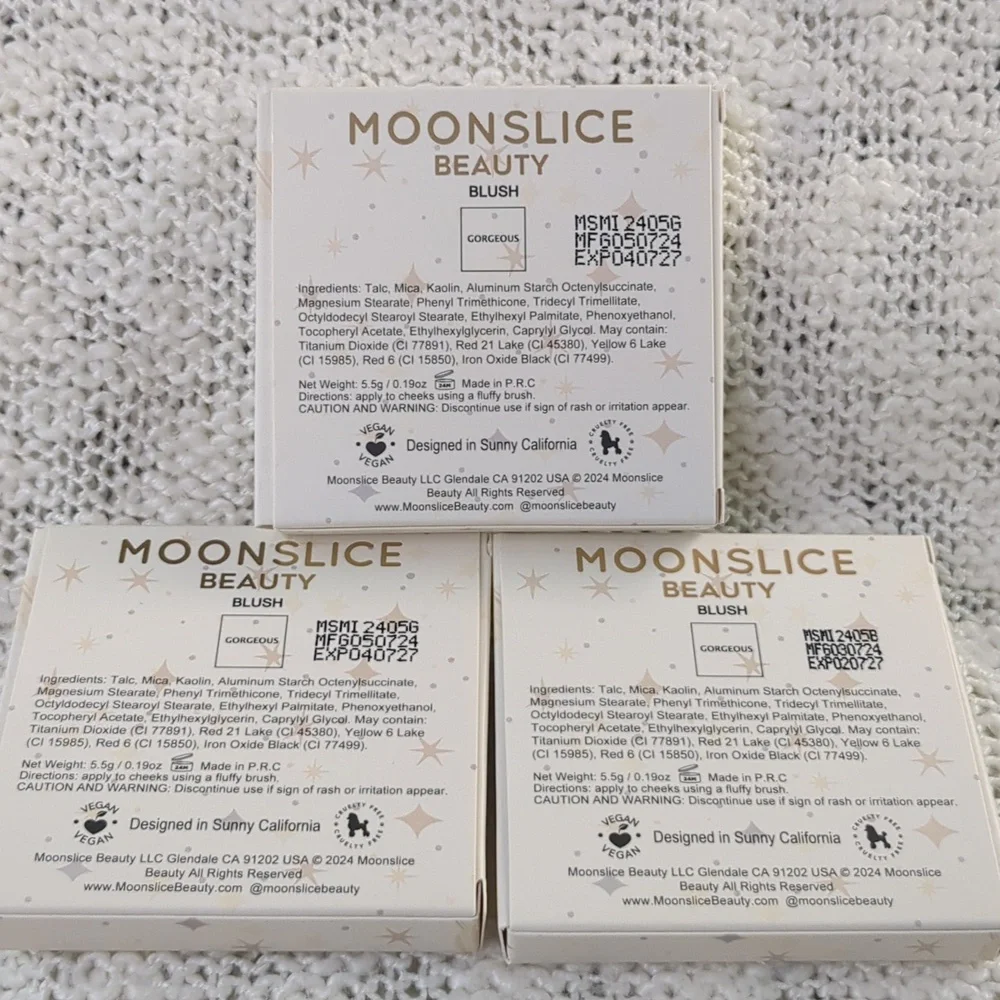 Moonslice Beauty Pressed Blush Trio in Gorgeous, 3x 5.5g/0.19oz